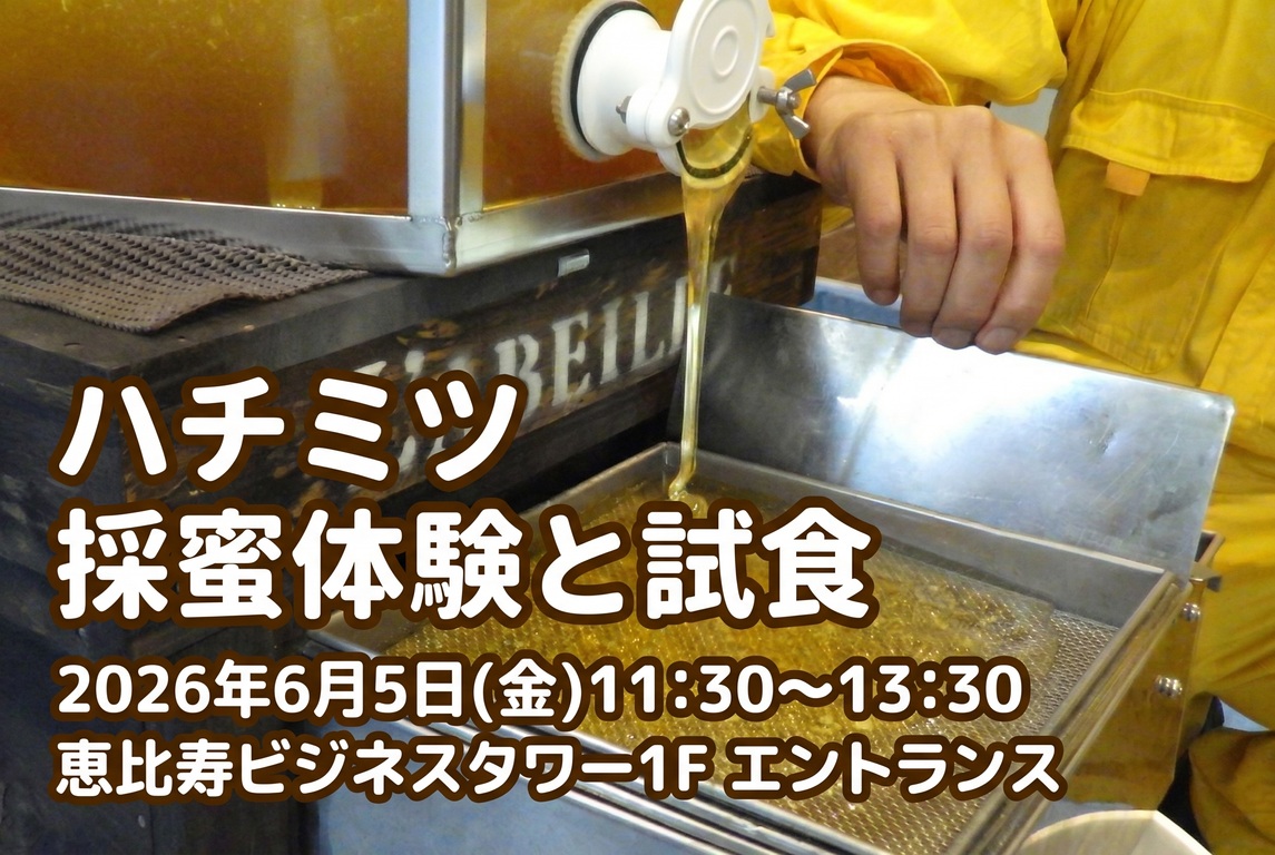 はちみつ採密体験と試食@恵比寿ビジネスタワー